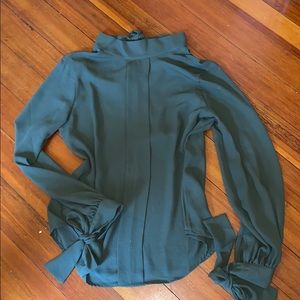 Silky banana republic high heck tied blouse